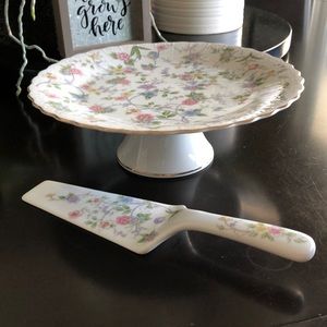 Andrea by Sadek 2pc Cake Stand & Server Corona pattern